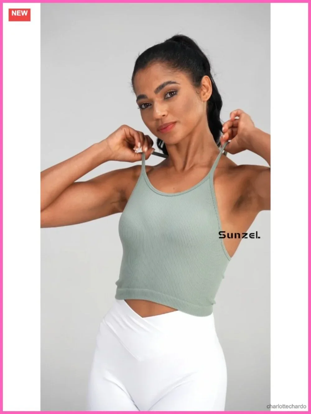 Seamless Ribbed Crop Tank Top Racerback Camisole Buttery Soft Nylon Spandex
